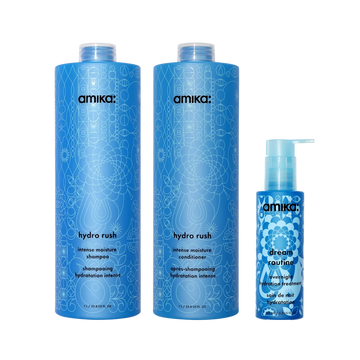 super-sized hydration set hydro rush intense moisture shampoo + conditioner + dream routine overnight treatment