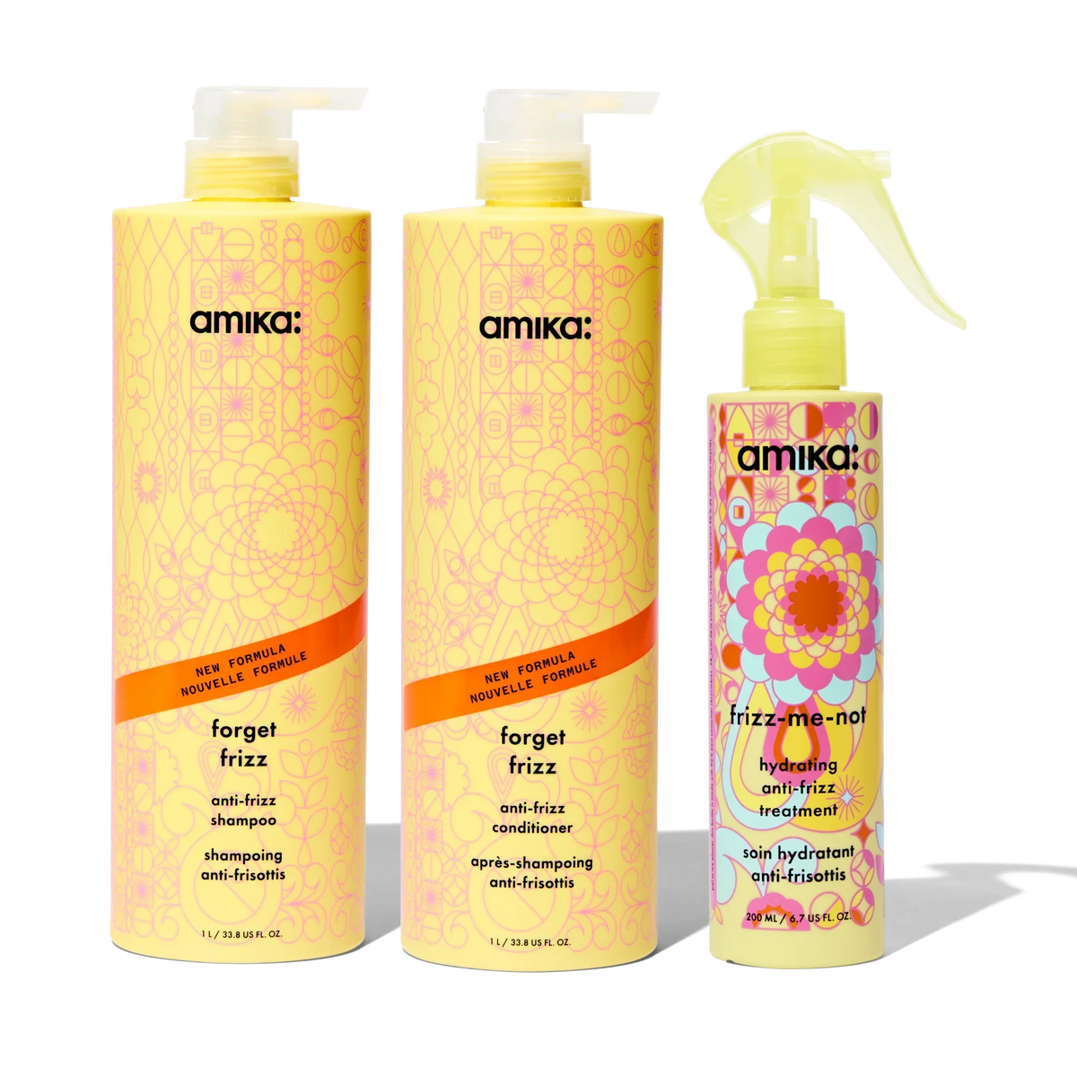 super-sized frizz fighters set anti-frizz shampoo, conditioner + treatment