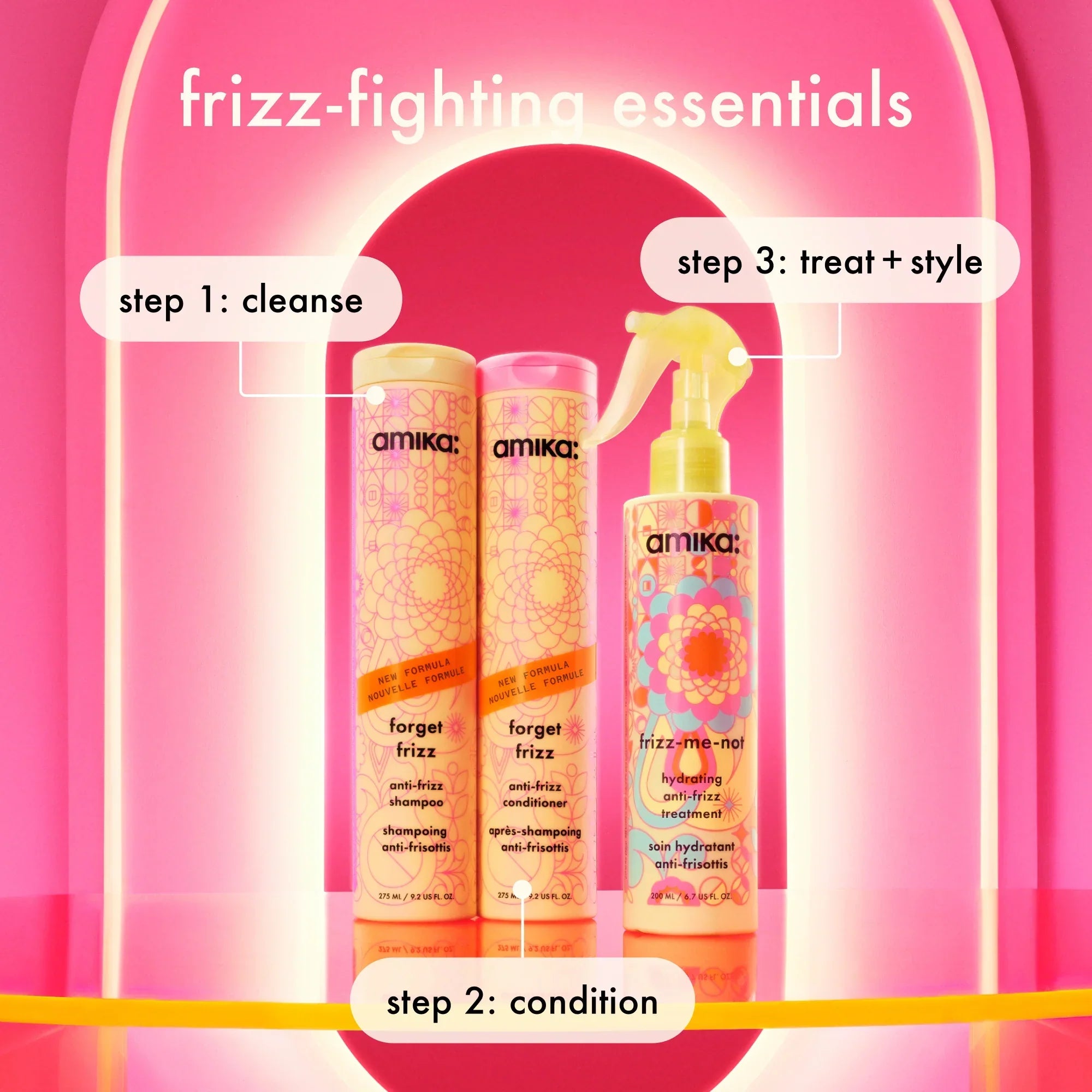 super-sized frizz fighters set anti-frizz shampoo, conditioner + treatment