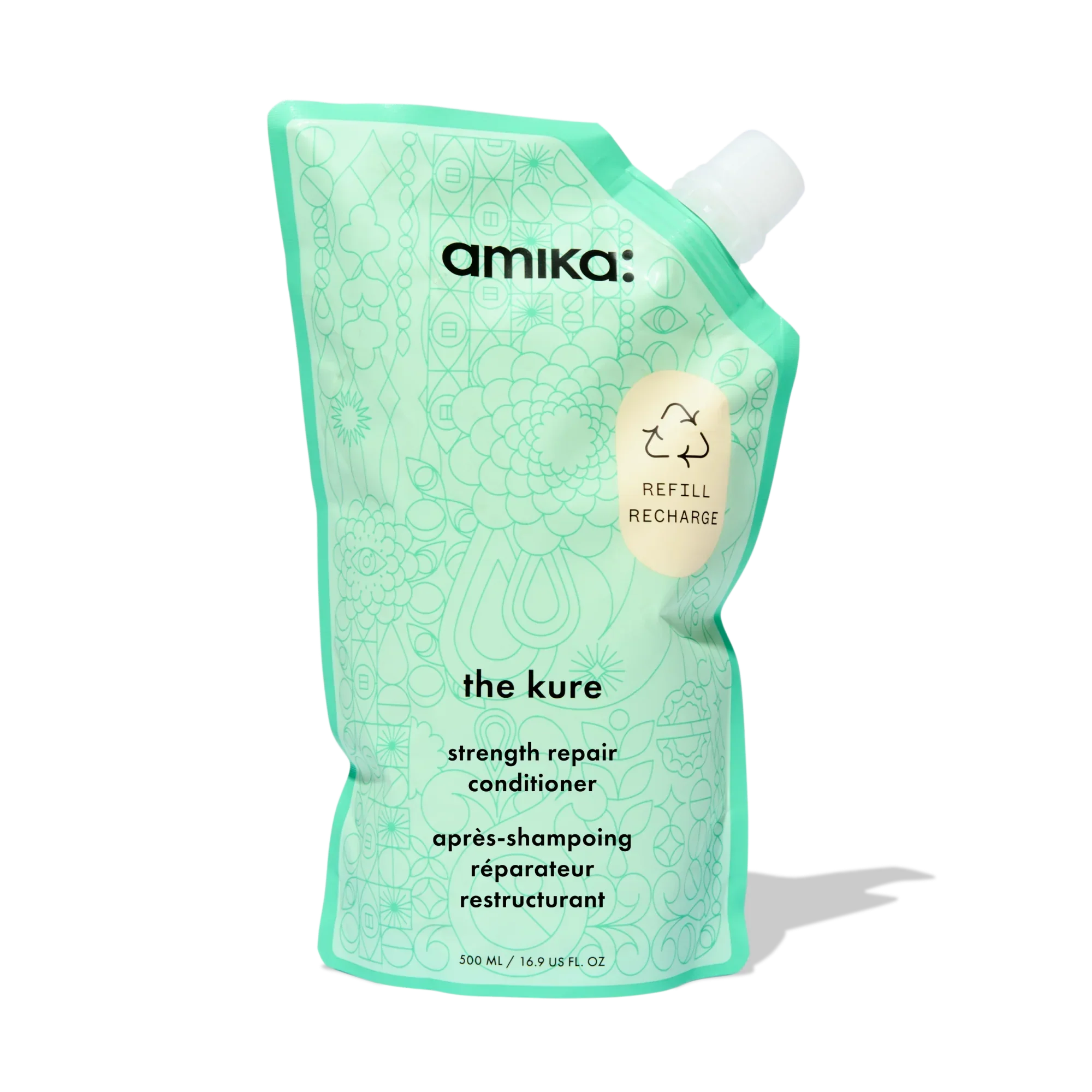 the kure strength repair conditioner forever friend bottle + pouch duo