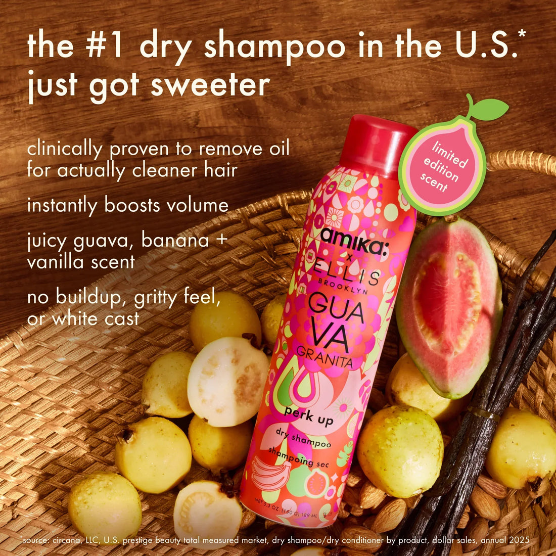 amika x Ellis Brooklyn limited-edition perk up GUAVA GRANITA dry shampoo