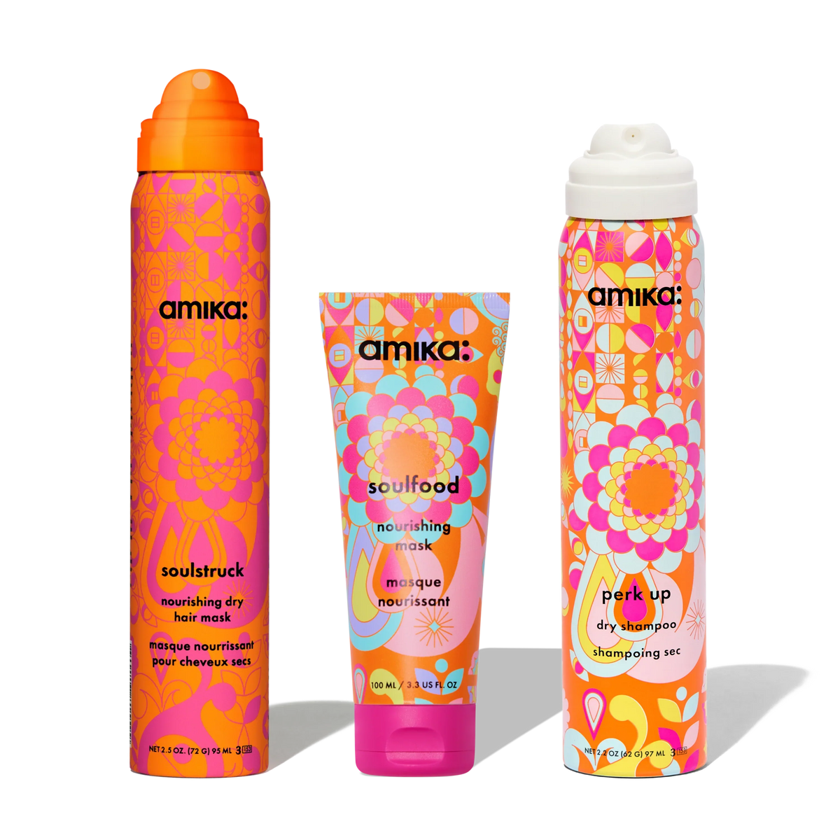 travel-sized soul-utions soulstruck, perk up dry shampoo + soulfood travel haircare set